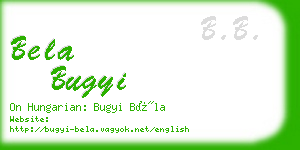 bela bugyi business card